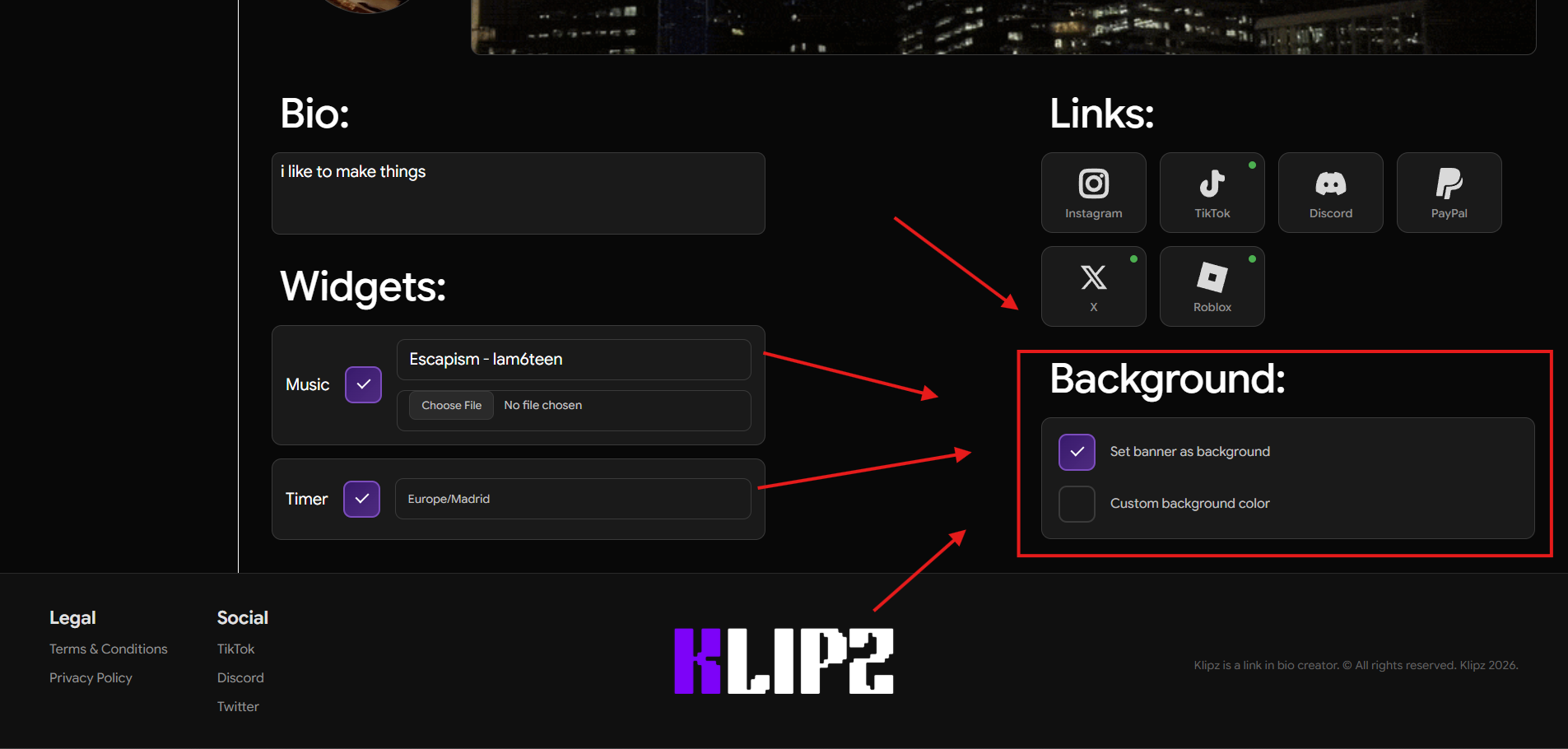 Background options